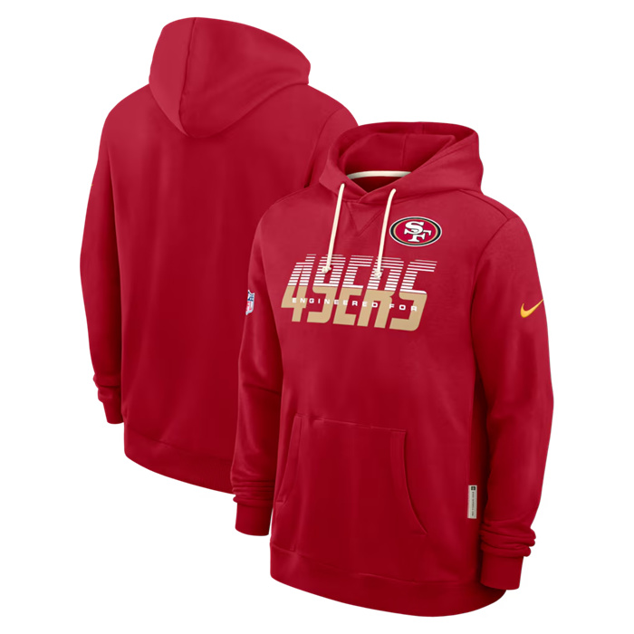 Men's San Francisco 49ers Scarlet Sideline Standard Issue Top Prospect Dri-FIT Hoodie